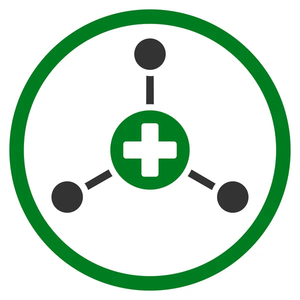 Medisch centrum afgerond pictogram — Stockvector