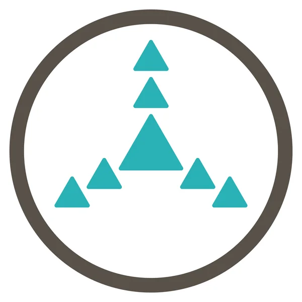 Triângulos de direção Ícone arredondado — Vetor de Stock