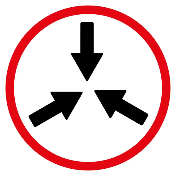 Colisionar flechas redondeadas icono — Archivo Imágenes Vectoriales