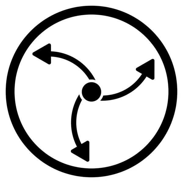 Virvel riktning rundade ikonen — Stock vektor