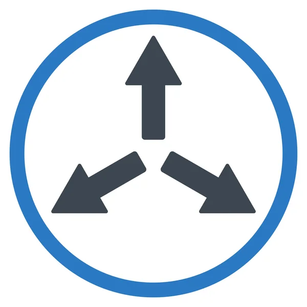 Vouw pijlen afgeronde pictogram uit — Stockvector