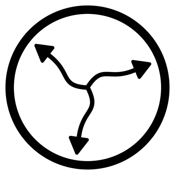 Křivka šipky zaoblené ikona — Stockový vektor
