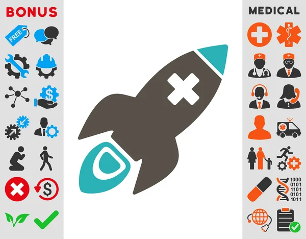 Medicinska raket ikonen — Stockfoto