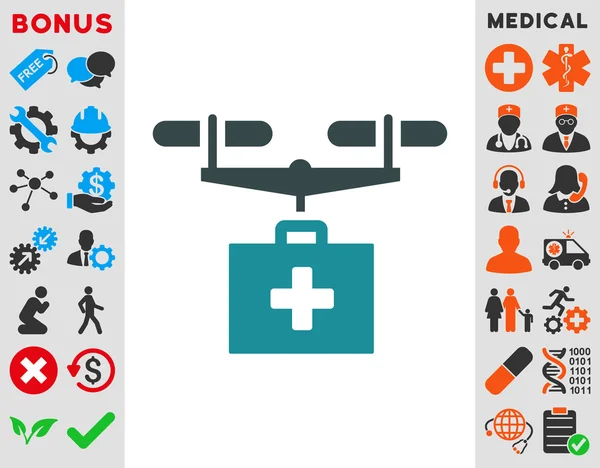 Drug Drone Delivery Icon — Stock Photo, Image