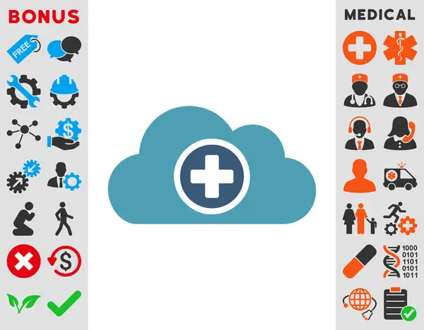 Ikona chmury opieki zdrowotnej — Zdjęcie stockowe