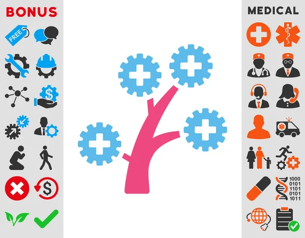 Іконка дерева медичних технологій — стокове фото