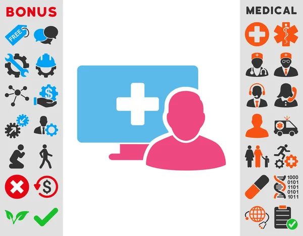 Icono de medicina en línea — Foto de Stock