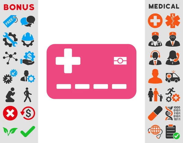 Ikona karty ubezpieczenia zdrowotnego — Zdjęcie stockowe