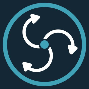 Fan döndürme yuvarlak simgesi