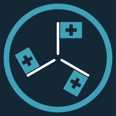 Hastane yuvarlak simge bayraklar