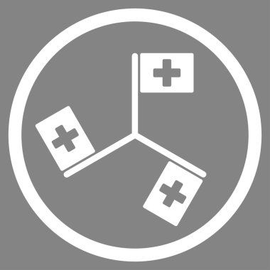 Hastane yuvarlak simge bayraklar