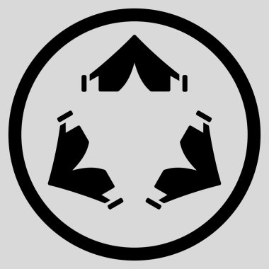 Çadır kampı simgesi yuvarlak