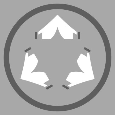 Çadır kampı simgesi yuvarlak