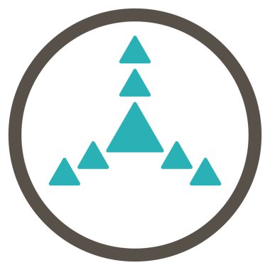 Yön üçgenler yuvarlak simge