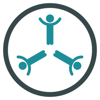 Erkekler yuvarlak simgesini Kaldır ellerini