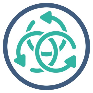 Düğüm döndürme yuvarlak simgesi