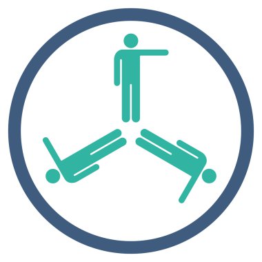 Simge işaret eden erkekler yuvarlak