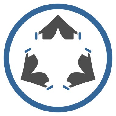 Çadır kampı simgesi yuvarlak
