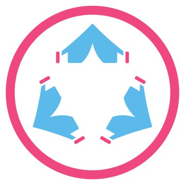 Çadır kampı simgesi yuvarlak