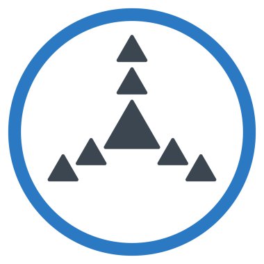 Yön üçgenler yuvarlak simge