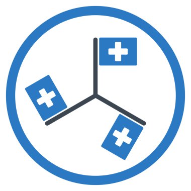 Hastane yuvarlak simge bayraklar