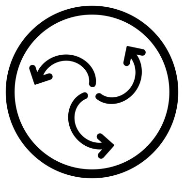 Türbin döndürme yuvarlak simgesi