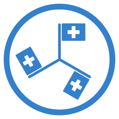 Hastane yuvarlak simge bayraklar