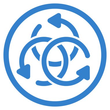 Düğüm döndürme yuvarlak simgesi