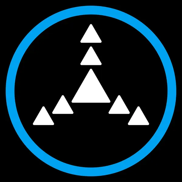 方向の三角形の丸いアイコン — ストック写真