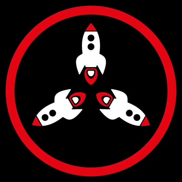 Raketen rundeten Symbol ab — Stockfoto
