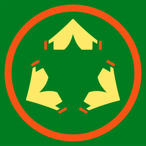 Палаточный лагерь округлая икона — стоковое фото