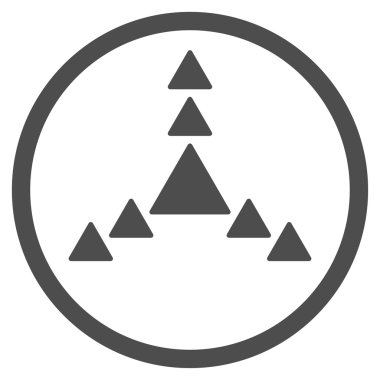 Yön üçgenler yuvarlak simge