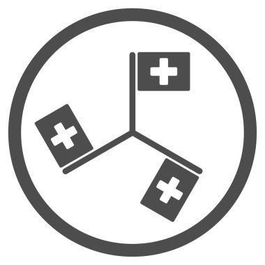 Hastane yuvarlak simge bayraklar