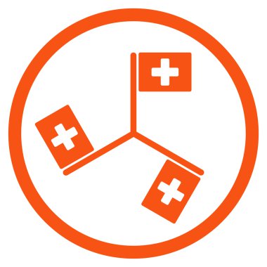 Hastane yuvarlak simge bayraklar