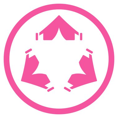 Çadır kampı simgesi yuvarlak