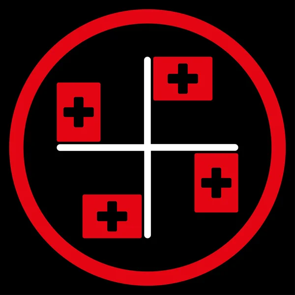 Icono de banderas del hospital — Vector de stock