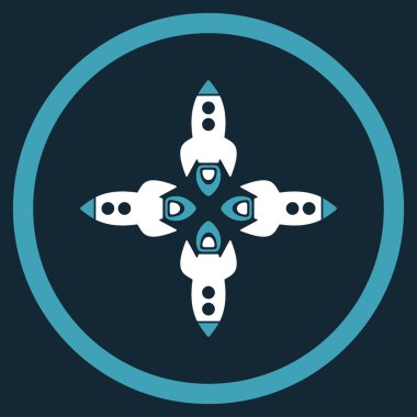 Roketler düz simgesi