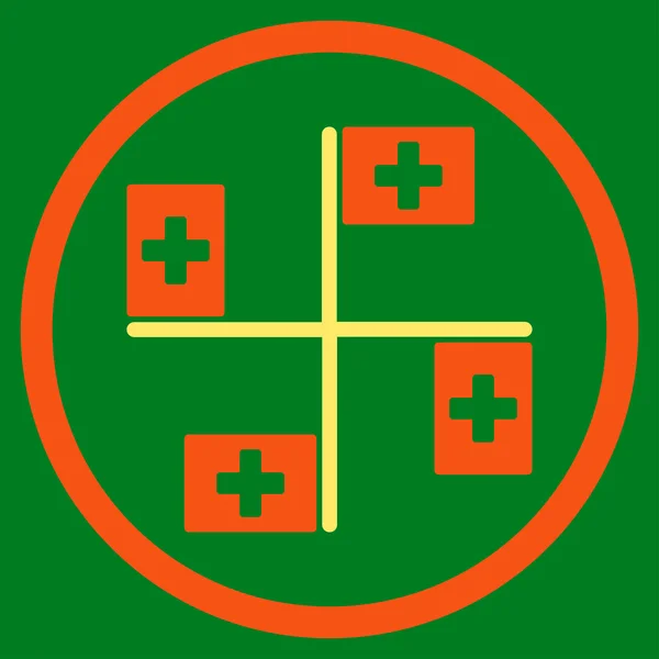 Sjukhuset flaggor ikonen — Stock vektor