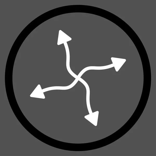 Kromme pijlen pictogram — Stockvector