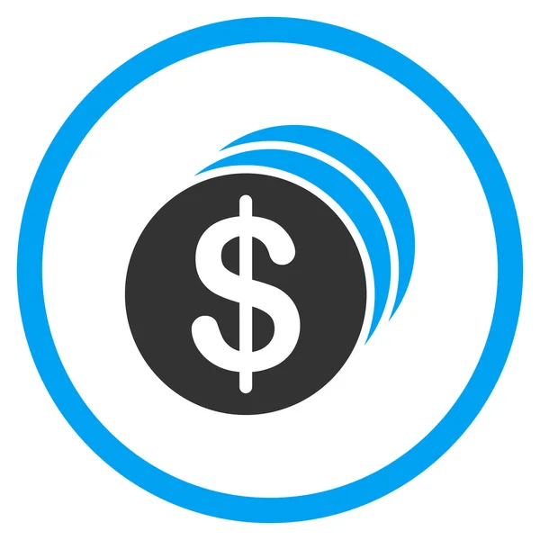 Dollar munten pictogram — Stockvector