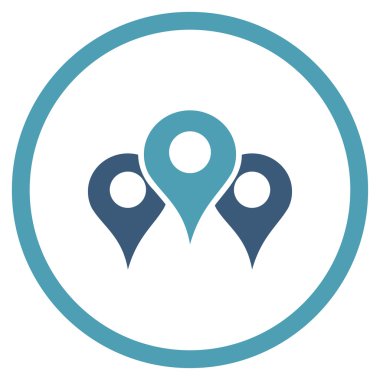 Konumları düz simgesini