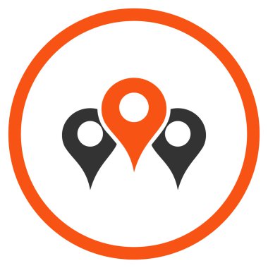 Konumları düz simgesini