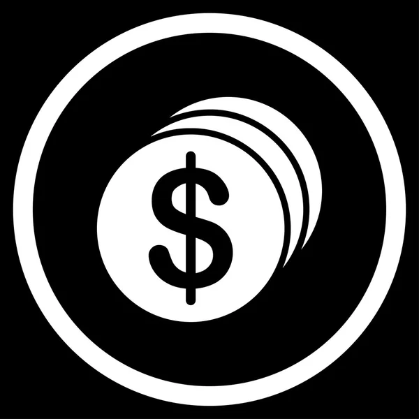 Dólar Monedas icono — Vector de stock