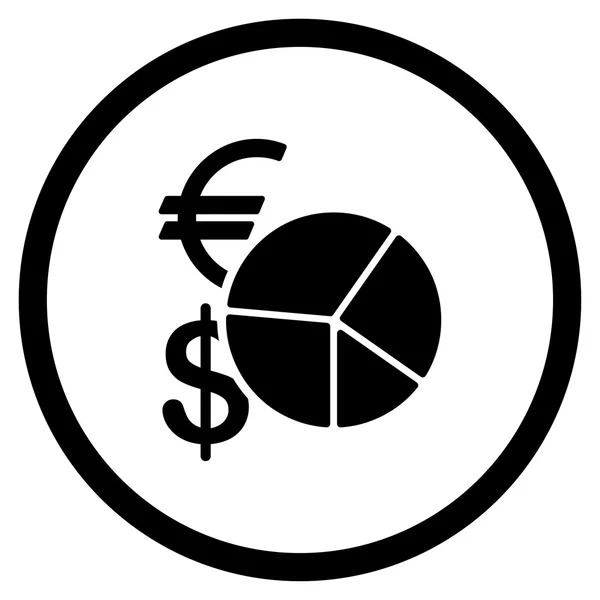 Pénznem kördiagram ikon — Stock Vector