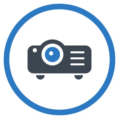 projektör düz simgesi