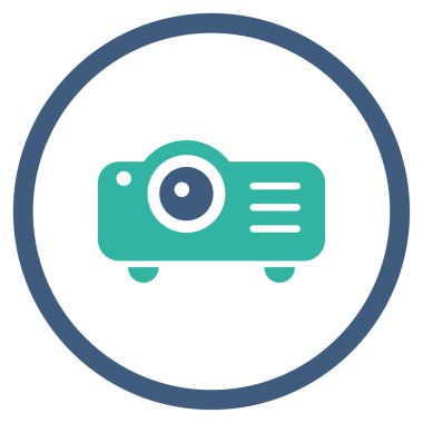 projektör düz simgesi