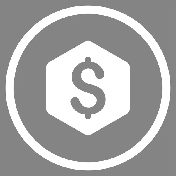 Dólar Hexágono icono — Vector de stock