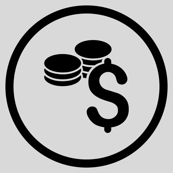 Ikona monety dolara — Wektor stockowy