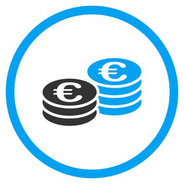 Euro para yığınları simgesini daire