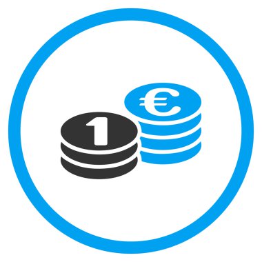 Euro para sütunları yuvarlak simge